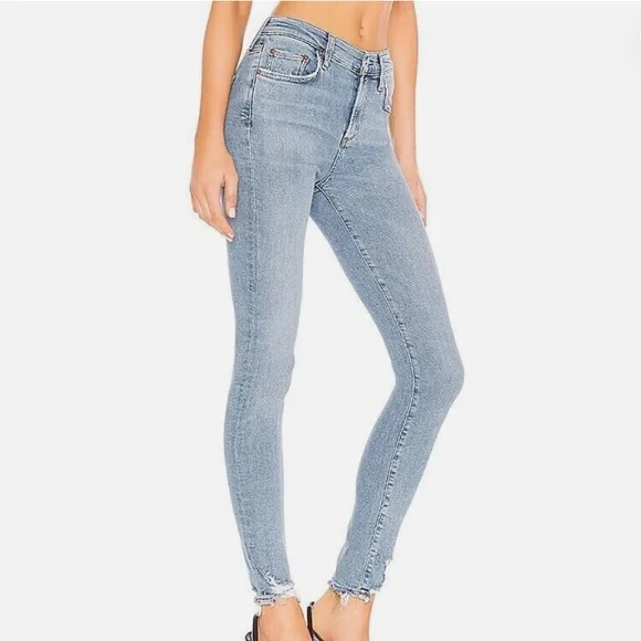 Agolde Sophie High Rise Skinny Jeans Size 25 Scheme Wash Light Blue A108-1045 - Picture 2 of 9